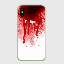 Чехол для iPhone XS Max матовый I'm fine halloween blood costume