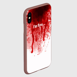 Чехол для iPhone XS Max матовый I'm fine halloween blood costume - фото 2