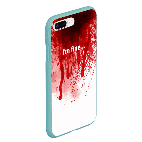 Чехол для iPhone 7Plus/8 Plus матовый I'm fine halloween blood costume, цвет мятный - фото 3