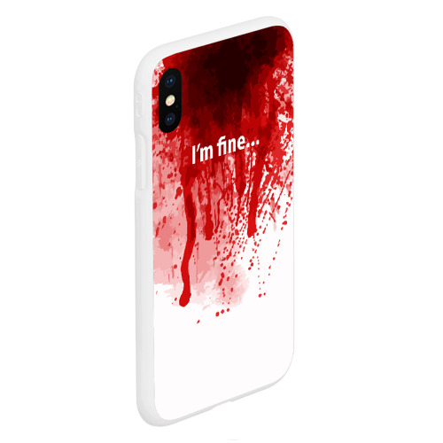 Чехол для iPhone XS Max матовый I'm fine halloween blood costume, цвет белый - фото 3