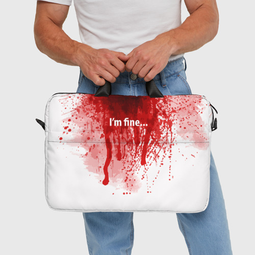 Сумка для ноутбука 3D I'm fine halloween blood costume, цвет 3D печать - фото 5