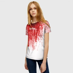 Женская футболка 3D I'm fine halloween blood costume - фото 2