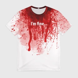 Мужская футболка 3D I'm fine halloween blood costume