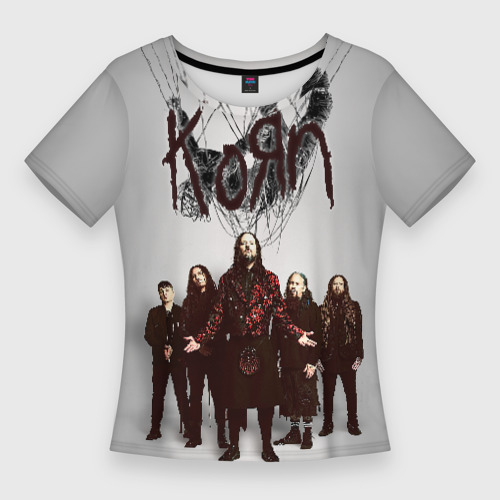 Женская футболка приталенная с принтом Korn: The Nothing, вид спереди №1