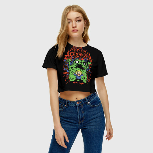 Женская футболка Crop-top 3D Asking Alexandria, цвет 3D печать - фото 3