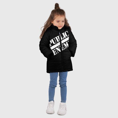 Зимняя куртка для девочек 3D Public Enemy, цвет черный - фото 5
