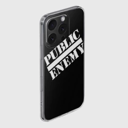 Чехол для iPhone 16 Pro Max силиконовый с защитой камеры Public Enemy - фото 2