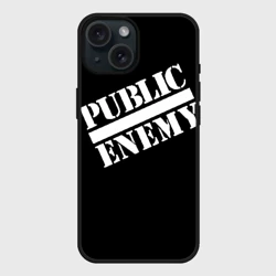 Чехол силиконовый для Apple iPhone 15 матовый Public Enemy