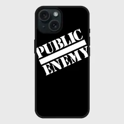 Чехол силиконовый для Apple iPhone 15 матовый Public Enemy