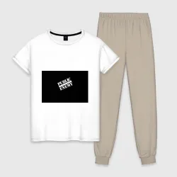 Женская пижама с белой футболкой хлопок Public Enemy