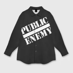 Женская рубашка oversize 3D Public Enemy