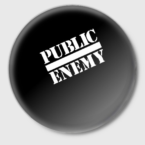 Значок Public Enemy, цвет белый