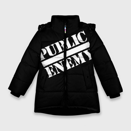 Зимняя куртка для девочек 3D Public Enemy, цвет черный