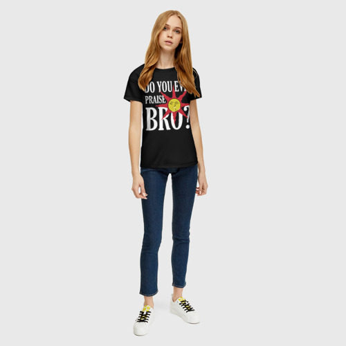 Женская футболка 3D с принтом Bro, вид сбоку #3