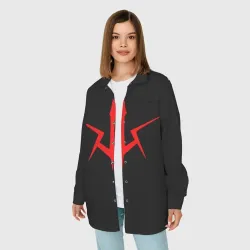 Женская рубашка oversize 3D Code Geass logo red - фото 2