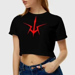 Женская футболка Crop-top 3D Code Geass logo red - фото 2