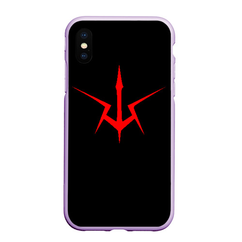 Чехол для iPhone XS Max матовый Code Geass logo red, цвет сиреневый