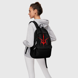 Рюкзак с принтом Code Geass logo red для любого человека, вид спереди №4. Цвет основы: белый