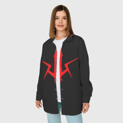 Женская рубашка oversize 3D Code Geass logo red - фото 2