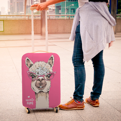 Чехол для чемодана 3D Romantic llama, цвет 3D печать - фото 4