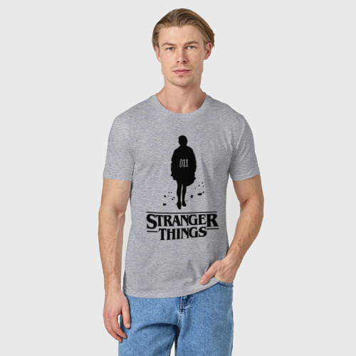 Мужская футболка хлопок Stranger things, цвет меланж - фото 3