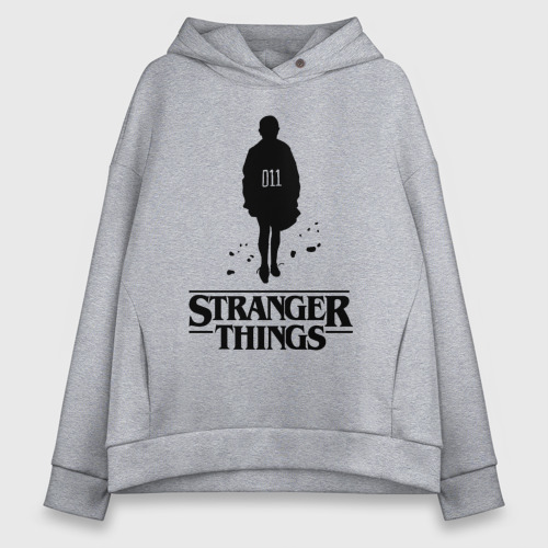 Женское худи Oversize хлопок Stranger things, цвет меланж