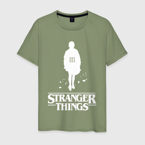 Мужская футболка хлопок Stranger things, цвет авокадо