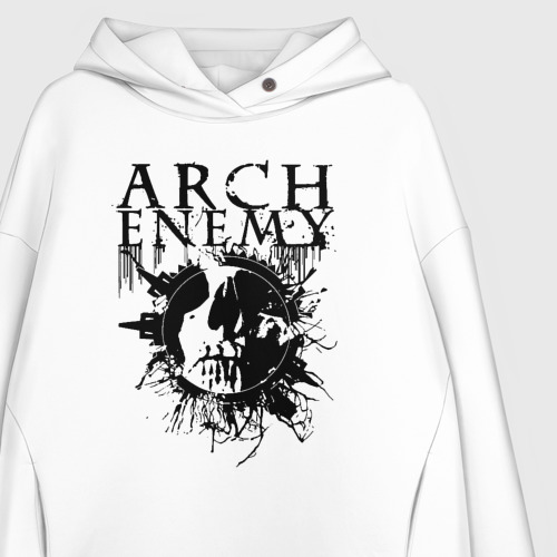 Женское худи Oversize хлопок Arch Enemy, цвет белый - фото 3