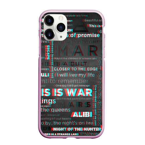 Чехол для iPhone 11 Pro Max матовый 30 Seconds to mars, цвет розовый