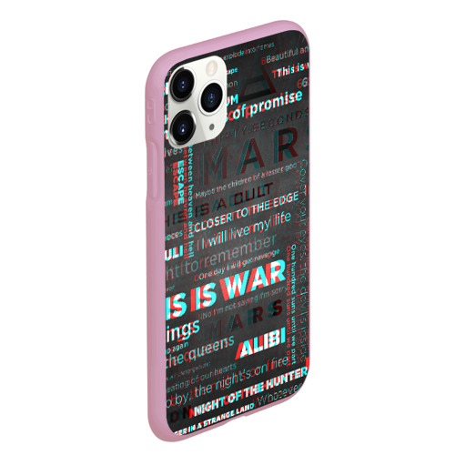 Чехол для iPhone 11 Pro Max матовый 30 Seconds to mars, цвет розовый - фото 3