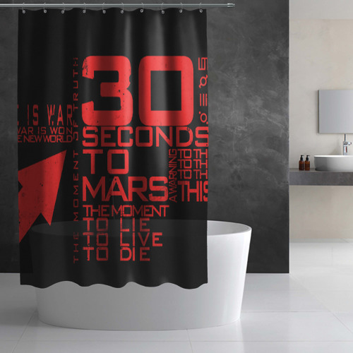 Штора 3D для ванной 30 Seconds to mars - фото 2