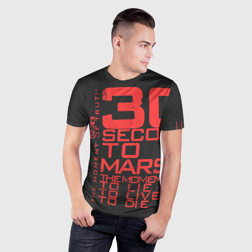 Мужская футболка 3D Slim 30 Seconds to mars - фото 3