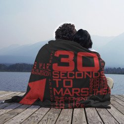 Плед с принтом 30 Seconds to mars для любого человека, вид спереди №3. Цвет основы: 3d (велсофт)