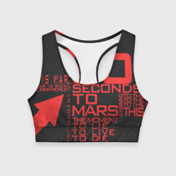 Женский спортивный топ 3D 30 Seconds to mars