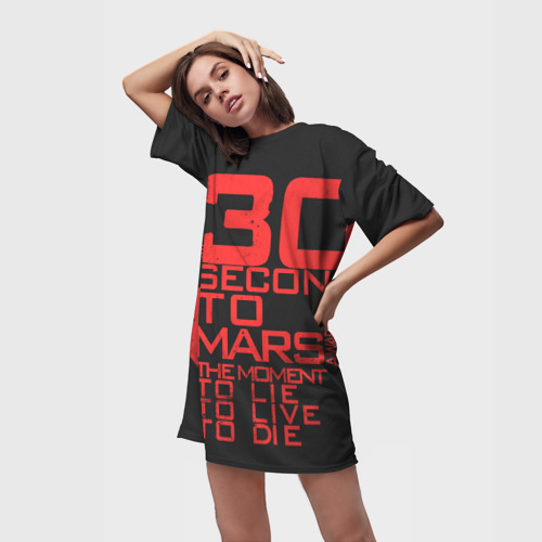 Платье-футболка 3D 30 Seconds to mars, цвет 3D печать - фото 3