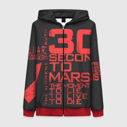 Женская толстовка 3D на молнии 30 Seconds to mars