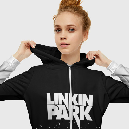 Женская толстовка 3D на молнии Linkin Park, цвет белый - фото 5