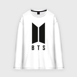 Мужской лонгслив oversize хлопок BTS + на спине