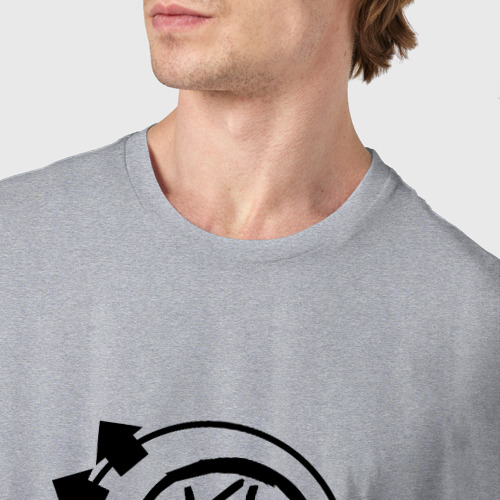 Мужская футболка хлопок BLINK-182, цвет меланж - фото 6