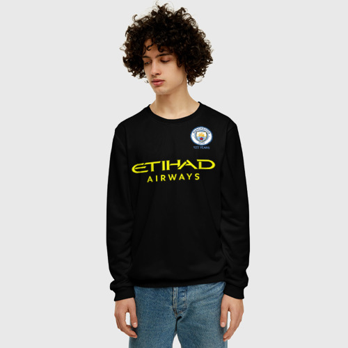 Мужской свитшот 3D Manchester City away 19-20, цвет черный - фото 3