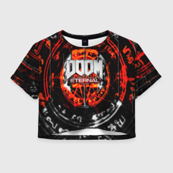 Женская футболка Crop-top 3D Doom eternal