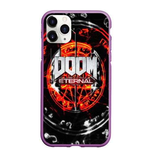 Чехол для iPhone 11 Pro Max матовый Doom eternal, цвет фиолетовый