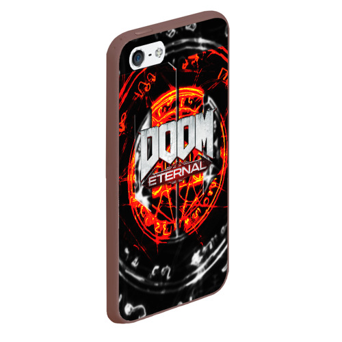 Чехол для iPhone 5/5S матовый Doom eternal, цвет коричневый - фото 3