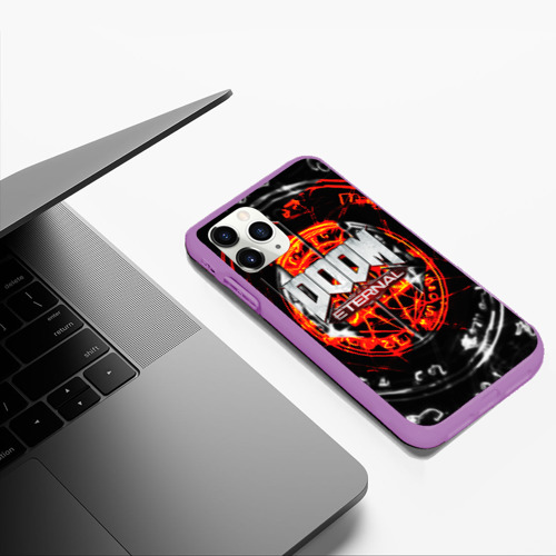 Чехол для iPhone 11 Pro Max матовый Doom eternal, цвет фиолетовый - фото 5