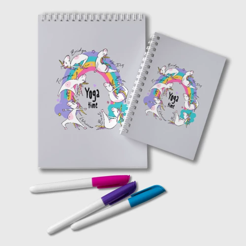 Блокнот Yoga time - unicorns