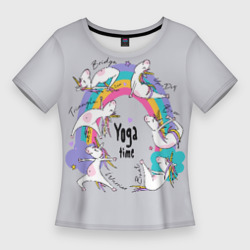 Женская футболка 3D Slim Yoga time