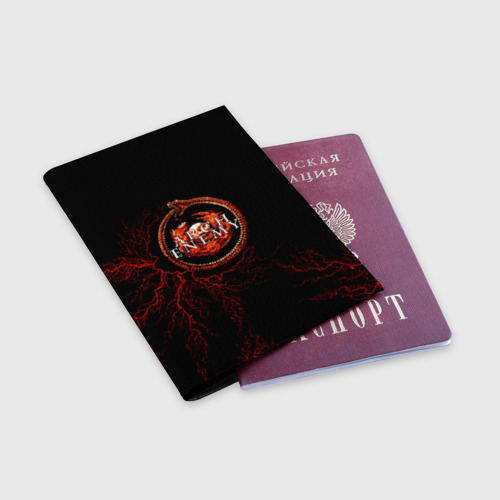 Обложка для паспорта матовая кожа Arch Enemy, цвет черный - фото 3