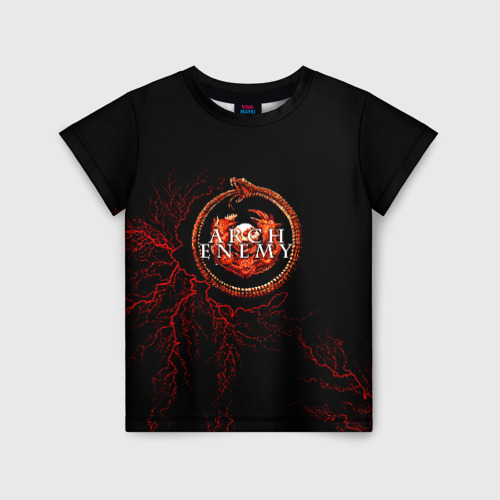 Детская футболка 3D с принтом Arch Enemy, вид спереди #2