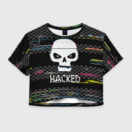 Женская футболка Crop-top 3D Hacked, цвет 3D печать