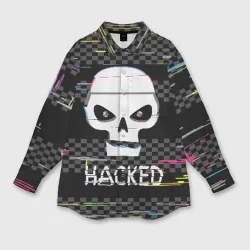 Женская рубашка oversize 3D Hacked